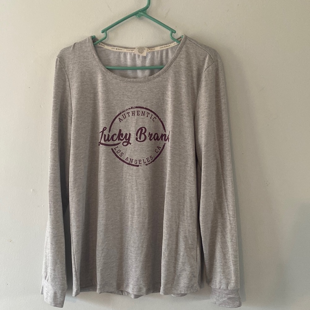 Lucky Brand Los Angeles Scooped Neck Polyester Shirt